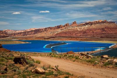 Potash evaporation ponds near Moab