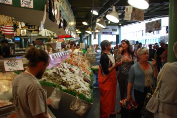 Fiskehandlere på Pike Place Market