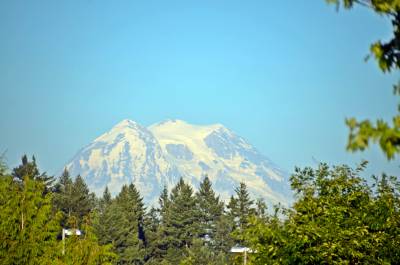 Mount Rainier set fra Tumwater