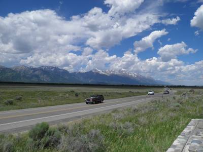 US 89 og Teton Range i Wyoming