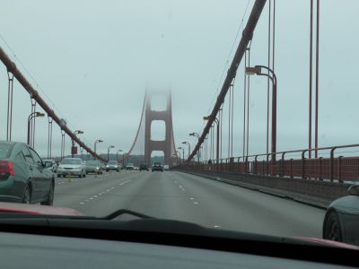 Crossing the Golden Gate Bridge for the last time in 2010.