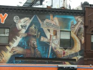 Mural in Harlem, commemorizing Apollo Theatre and Cotton Club.