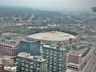 View from Gateway Arch. In the background Edward Jones Dome, home of St. Louis Rams.