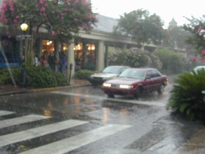 Heavy rain on Market Street