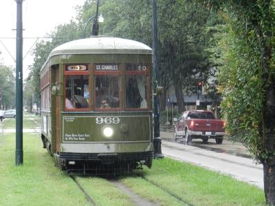 St. Charles Avenue Streetcar in the rain