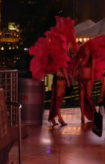 Las Vegas showgirls on the Strip
