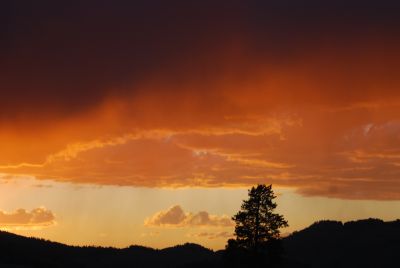 Sunset in Yellowstone National Park.